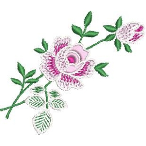 粉色玫瑰刺绣图案