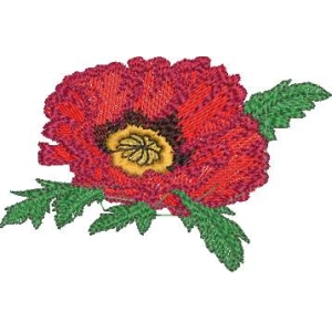刺绣罂粟花图案