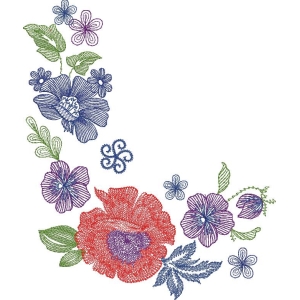 花卉刺绣图案