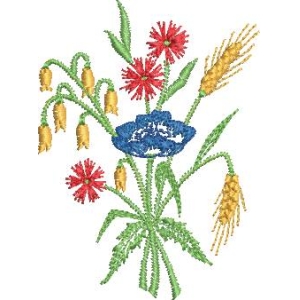 彩色花卉刺绣图案