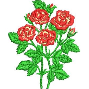 刺绣玫瑰花束图案