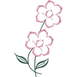 粉色花朵刺绣图案