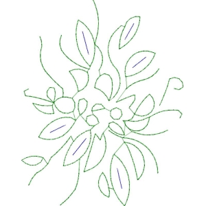 绿色植物线条图案