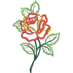 彩色刺绣玫瑰花图案