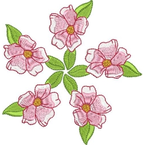 粉色花朵刺绣图案