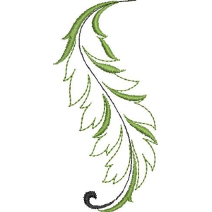 绿色植物刺绣图案