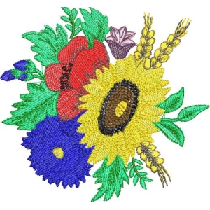 彩色刺绣花卉图案