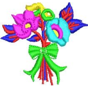 彩色花朵刺绣图案