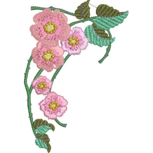 粉色花朵刺绣图案