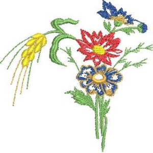 彩色刺绣花卉图案