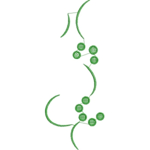 绿色植物刺绣图案