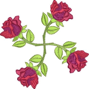 刺绣玫瑰花图案