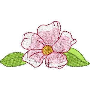 粉色花朵刺绣图案