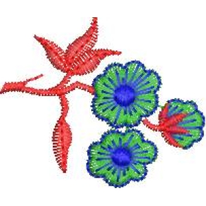 彩色刺绣花卉图案