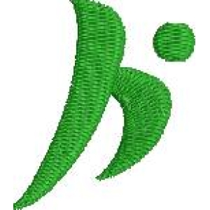 绿色刺绣字母b