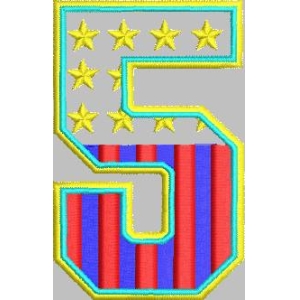 数字五的美国国旗图案
