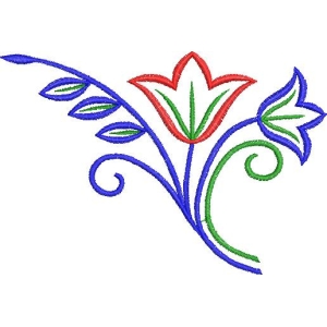 彩色花卉刺绣图案