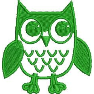绿色刺绣猫头鹰图案