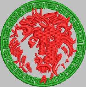 红色狮子头徽章图案