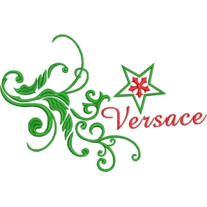 绿色藤蔓与红色Versace标志