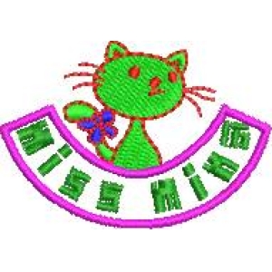 绿色猫咪图案徽章
