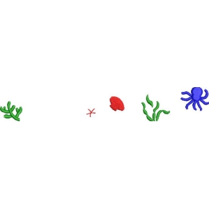 海底生物刺绣图案