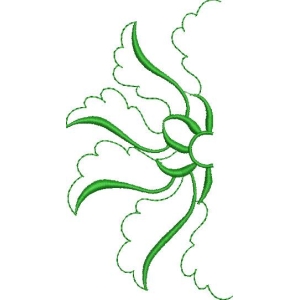 绿色植物刺绣图案