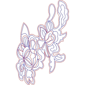 双色花卉图案设计稿