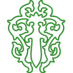 绿色装饰性十字架图案
