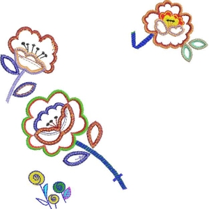 彩色刺绣花卉图案