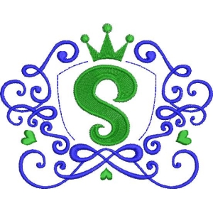 绿色字母S皇冠徽章