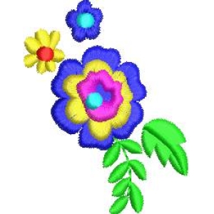 彩色刺绣花朵图案
