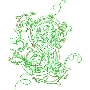 绿色装饰字母S图案