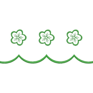 绿色刺绣花朵装饰图案