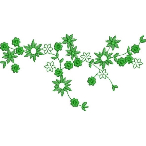 绿色植物刺绣图案