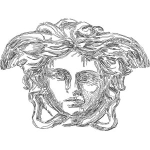 美杜莎头像线描图