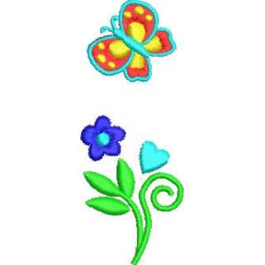 彩色蝴蝶与花朵图案