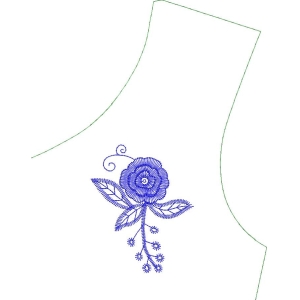 蓝色刺绣花卉图案设计图