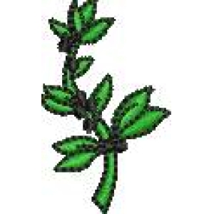 绿色植物刺绣图案
