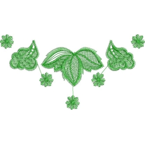 绿色刺绣植物装饰图案
