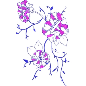 紫色花卉刺绣图案