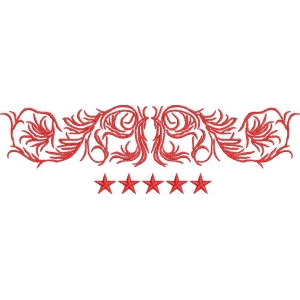红色花纹与五角星装饰图案