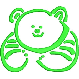 绿色卡通熊图案
