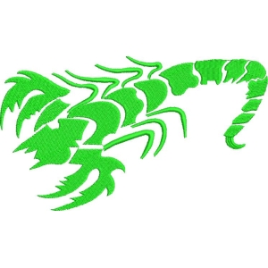 绿色刺状图案刺绣设计