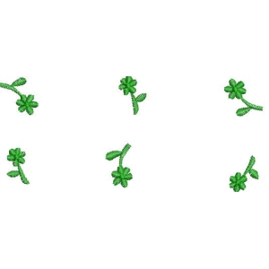 绿色植物刺绣图案