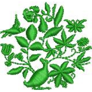 绿色植物图案刺绣设计_zbw6243