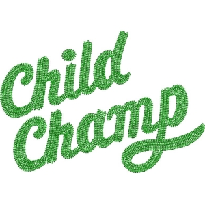 绿色刺绣文字Child