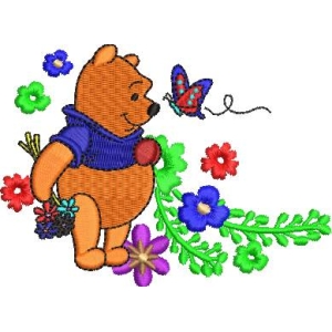小熊维尼与花蝴蝶图案