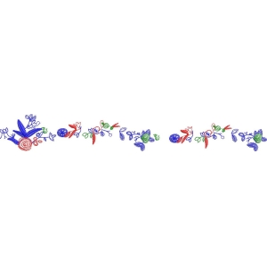 彩色刺绣花卉图案