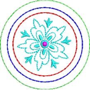 彩色同心圆与雪花图案